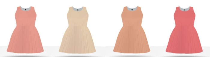 differnt shades of peach braidesmaid dresses